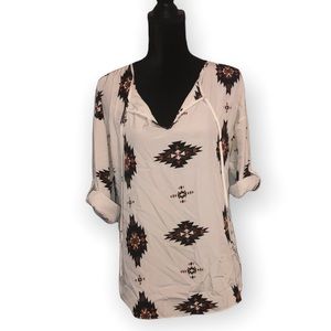 Daytrip Buckle Tribal Print Blouse L